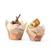 QLSmypkg Tulip Baking Cups Natural Paper Reusable Muffin-3