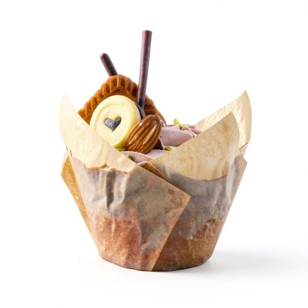 QLSmypkg Tulip Baking Cups Natural Paper Reusable Muffin-4