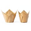 QLSmypkg Tulip Baking Cups Natural Paper Reusable Muffin-2