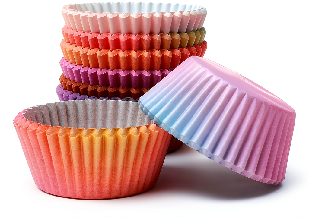 Installing Qiqee Baking Cups Paper Disposable Standard Size 300 Count on a wooden desk
