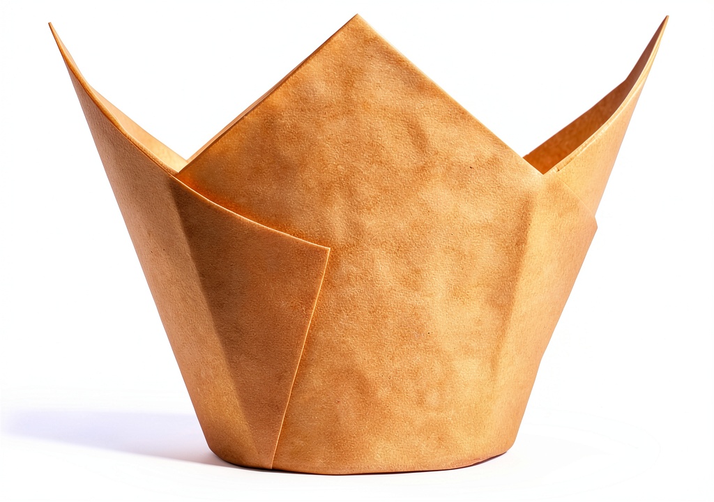 QLSmypkg tulip baking cups in natural color on a baking tray