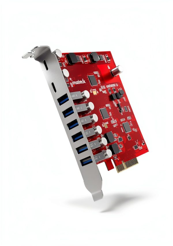 Inateck USB Expansion Card Red PCIe 6+2 Ports-2