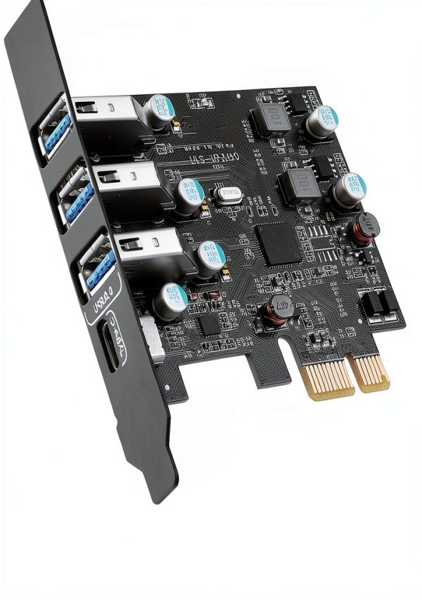 PCIe USB 3.0 Card YEELIYA Internal 4 Port Type‑C/A-1