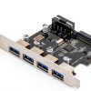 CY PCI‑E to USB 3.0 4‑Port Expansion Card 5Gbps High‑Speed Adapter-1