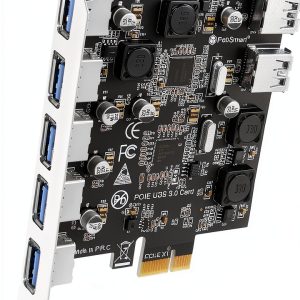 FebSmart FS-U7-Pro 7-Port USB 3.0 PCIe X1 Card Self Powered 5V/2A-0