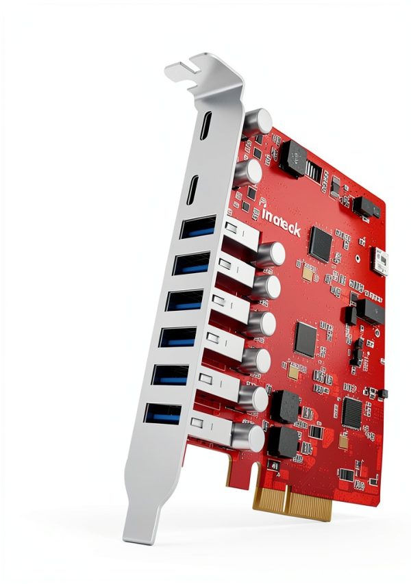 Inateck USB Expansion Card Red PCIe 6+2 Ports-1
