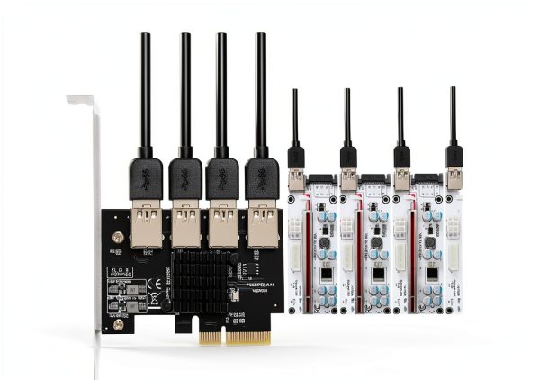 PCIE 4X to 4USB Riser Card BEYIMEI PCIe Expansion-3