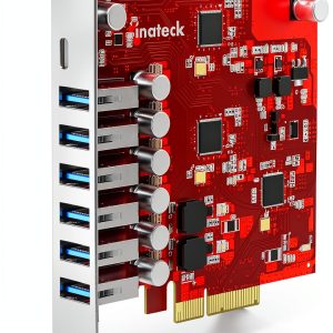 Inateck USB Expansion Card Red PCIe 6+2 Ports-0
