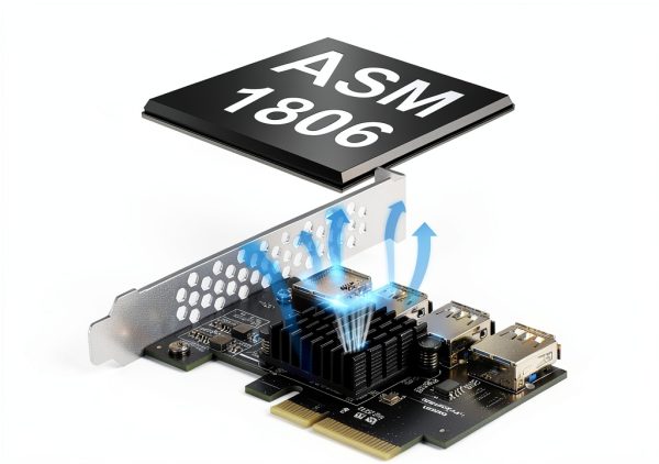 PCIE 4X to 4USB Riser Card BEYIMEI PCIe Expansion-2