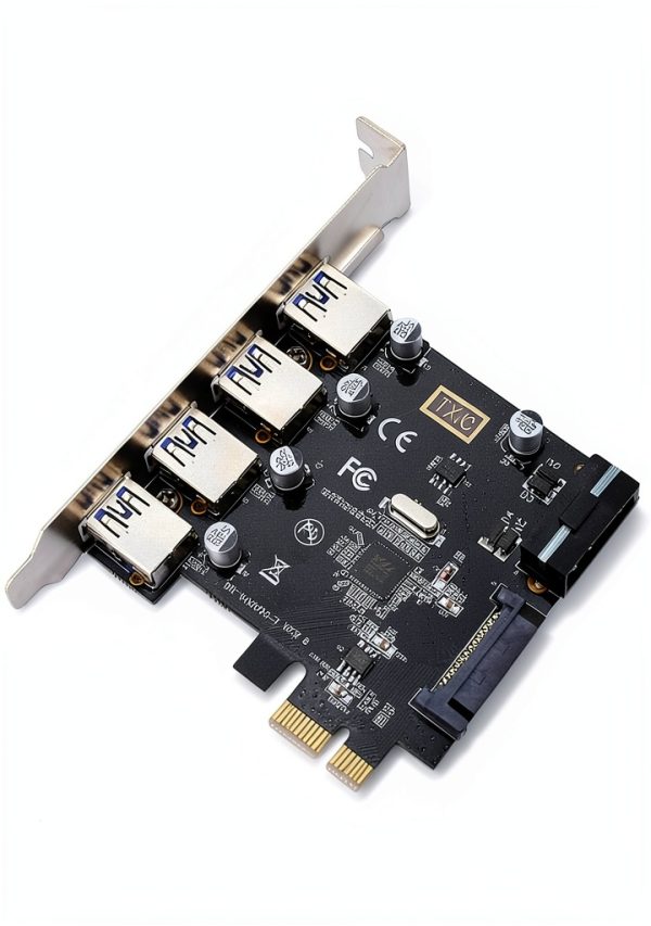 CY PCI‑E to USB 3.0 4‑Port Expansion Card 5Gbps High‑Speed Adapter-3