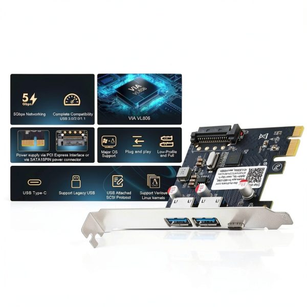 PCIe USB Card Binardat 3 Port 5Gbps Adapter-1