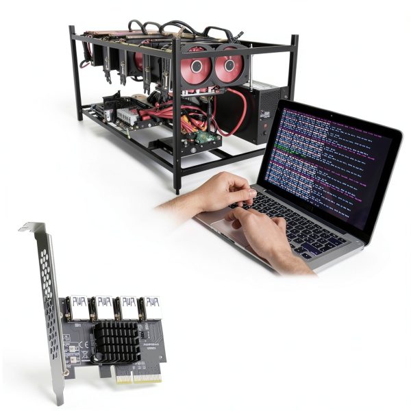 PCIE 4X to 4USB Riser Card BEYIMEI PCIe Expansion-6