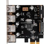 CY PCI‑E to USB 3.0 4‑Port Expansion Card 5Gbps High‑Speed Adapter-0