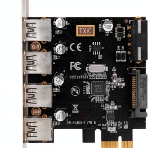CY PCI‑E to USB 3.0 4‑Port Expansion Card 5Gbps High‑Speed Adapter-0