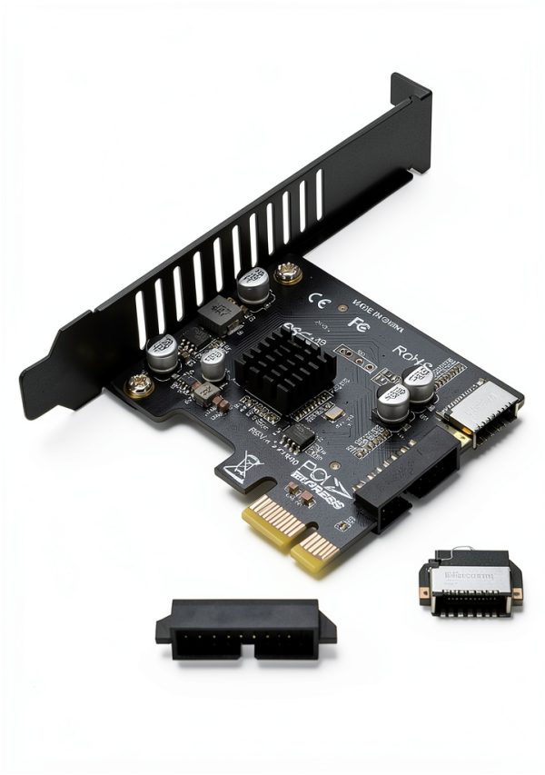RIITOP USB PCIe to 20Pin+ Type-E Expansion Card with Dual USB-A Ports-1