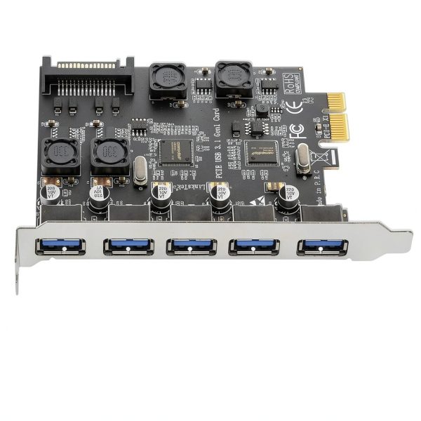 USB 3.0 PCIe Expansion Card LinksTek PCIE-U305A Matte Black 5-Port-2
