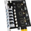 USB 3.0 Expansion Card GLOTRENDS 8‑Port PCIe x1 Dual Type‑C& Six-0