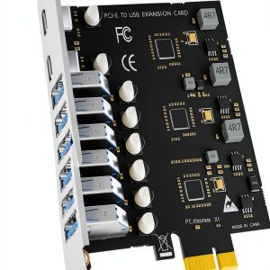 USB 3.0 Expansion Card GLOTRENDS 8‑Port PCIe x1 Dual Type‑C& Six-0