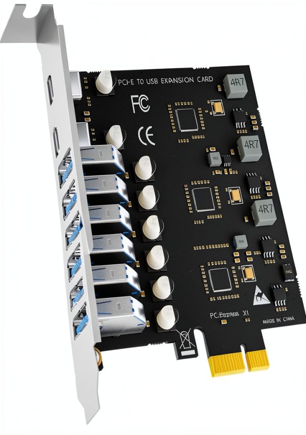 USB 3.0 Expansion Card GLOTRENDS 8‑Port PCIe x1 Dual Type‑C& Six-0