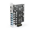 USB 3.0 Expansion Card GLOTRENDS 8‑Port PCIe x1 Dual Type‑C& Six-5