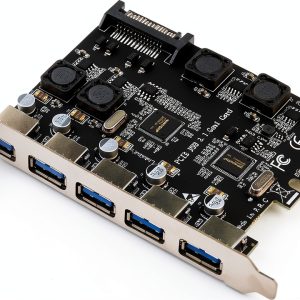 USB 3.0 PCIe Expansion Card LinksTek PCIE-U305A Matte Black 5-Port-0