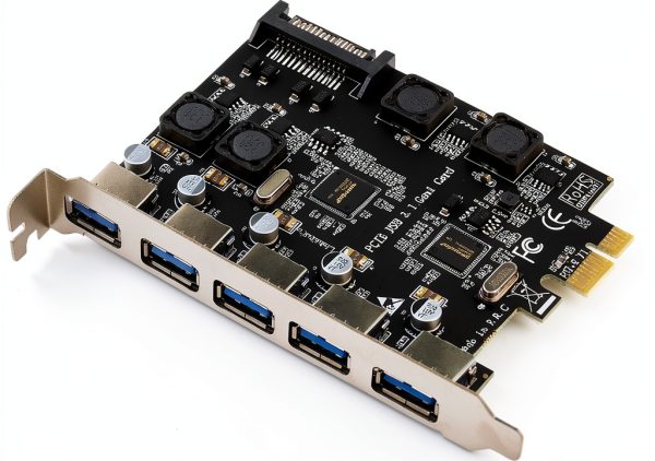 USB 3.0 PCIe Expansion Card LinksTek PCIE-U305A Matte Black 5-Port-0