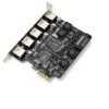 USB 3.0 PCIe Expansion Card LinksTek PCIE-U305A Matte Black 5-Port-6
