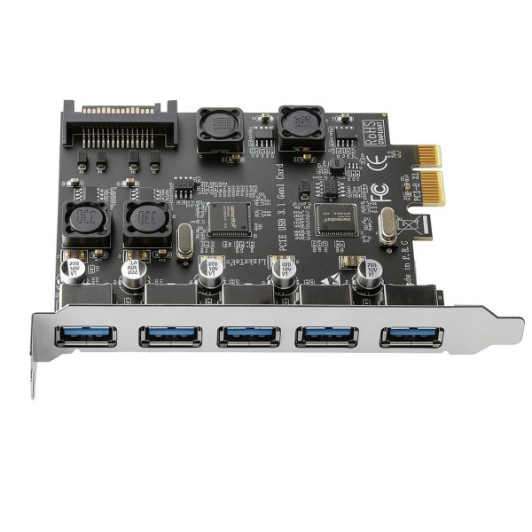 USB 3.0 PCIe Expansion Card LinksTek PCIE-U305A Matte Black 5-Port-7