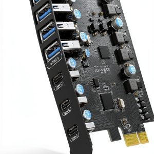 USB 3.0 PCIe Expansion Card SINEFINE UP7300 7-Port Black-0
