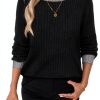 Long Sleeve Shirts Women Lightweight Color Block Sweater Fall 2025-2