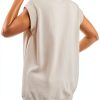 MakeMeChic Women's Maternity Turtleneck Sweater Vest Loose Fit Split-1