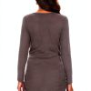 Smallshow Women's Maternity Sweater Shirt Long Sleeve Ribbed Knit Top-3