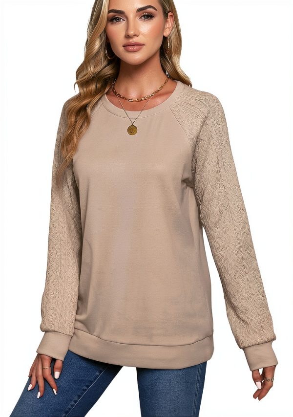 Sweaters for Women Crewneck Cable Knit Long Sleeve Lightweight Fashion-2