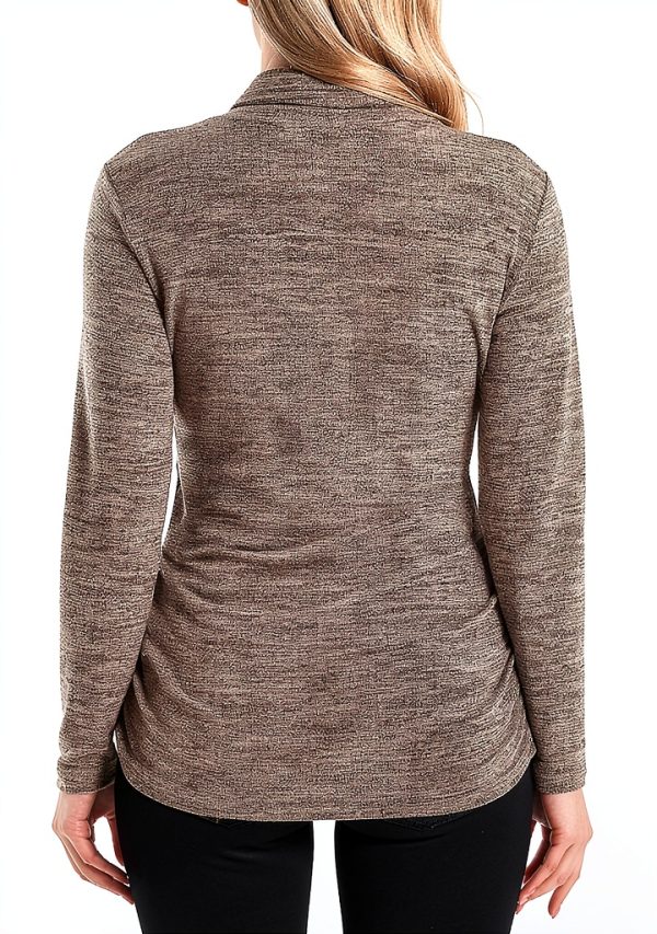 Women's Maternity Long Sleeve Shirt by MOMOOD Sweater Burgundy Medium-2