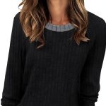 Long Sleeve Shirts Women Lightweight Color Block Sweater Fall 2025-0