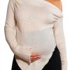 MakeMeChic Women's Maternity Off Shoulder Sweater Apricot-0