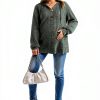 Women's Maternity Half Button Sweatshirts Long Sleeve Ribbed Knit Drawstring Hoodie-4