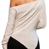 MakeMeChic Women's Maternity Off Shoulder Sweater Apricot-1