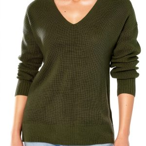 Gap Womens Maternity Cotton V-Neck Sweater True Black Oversized-0