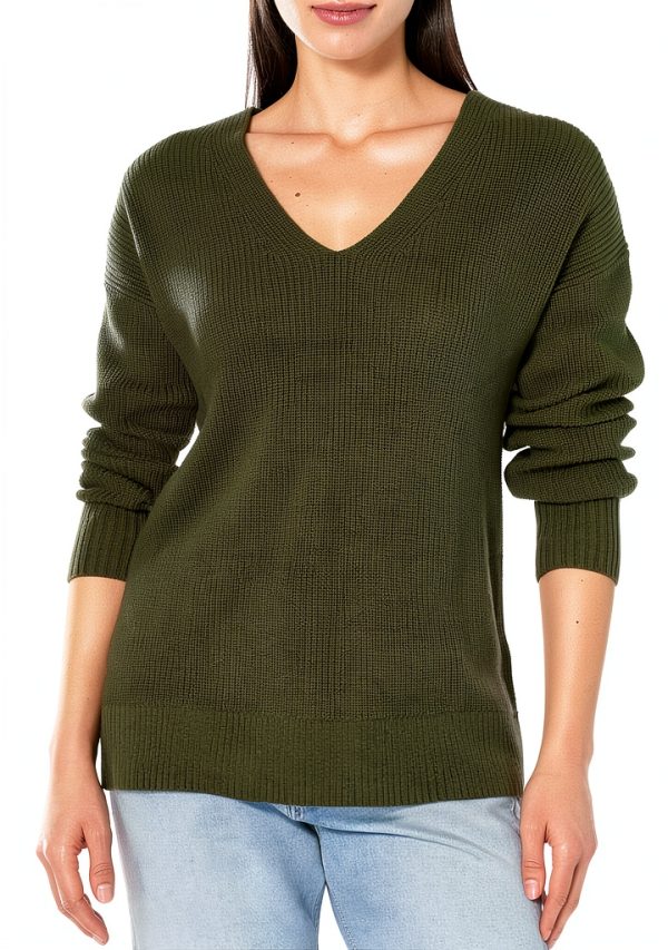 Gap Womens Maternity Cotton V-Neck Sweater True Black Oversized-0