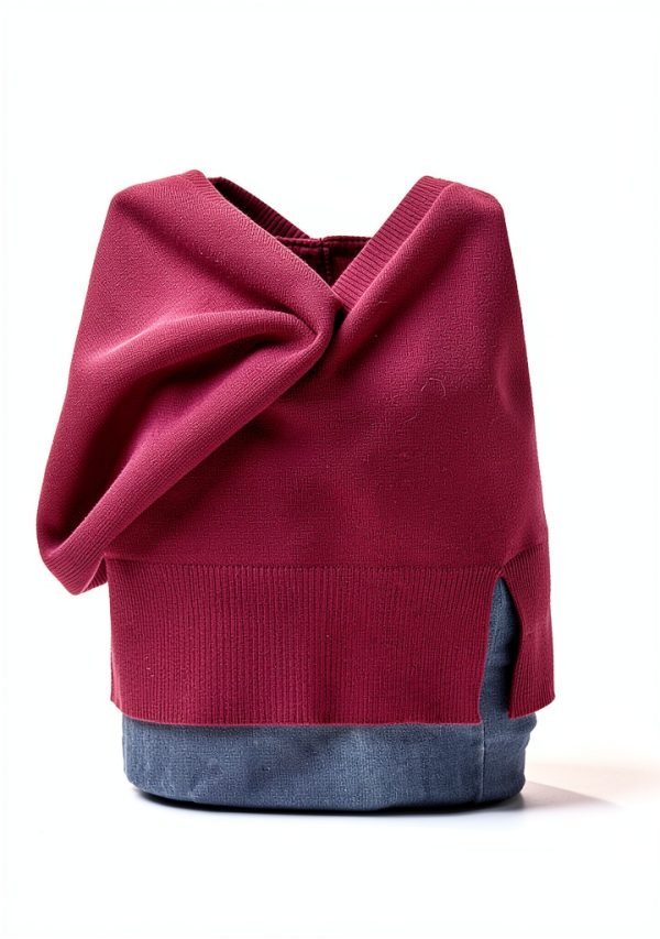 OUGES Women's Sweaters Split Side V Neck Maternity Knit Pullover-5