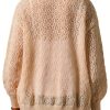 MakeMeChic Women's Maternity Crochet Cardigan Sweater Khaki Large-1