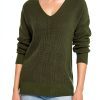 Gap Womens Maternity Cotton V-Neck Sweater True Black Oversized-2