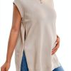 MakeMeChic Women's Maternity Turtleneck Sweater Vest Loose Fit Split-0